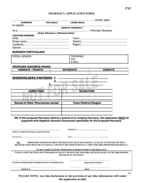 pharmacy council ghana application forms.